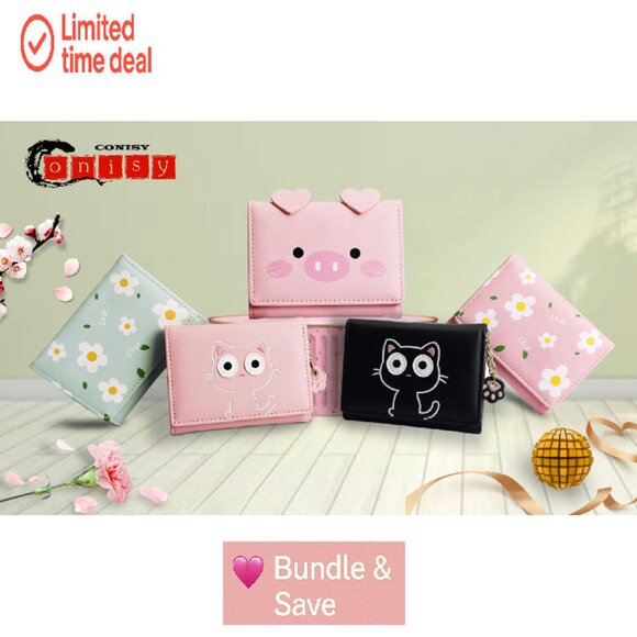 Leather RFID Blocking Trifold Wallet with ID Window for Women - Picture 8 of 8